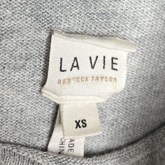 La Vie Rebecca Taylor Sweater Women XS Gray Turtleneck Lightweight Wool Blend - Picture 12 of 14